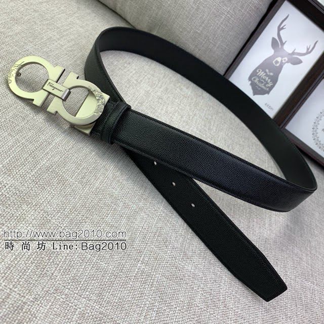 菲拉格慕男士皮帶 Ferragamo雙面牛皮紋理腰帶  jjp1922